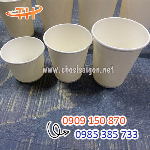 Ly giấy trắng trơn nhiều dung tích sỉ giá rẻ