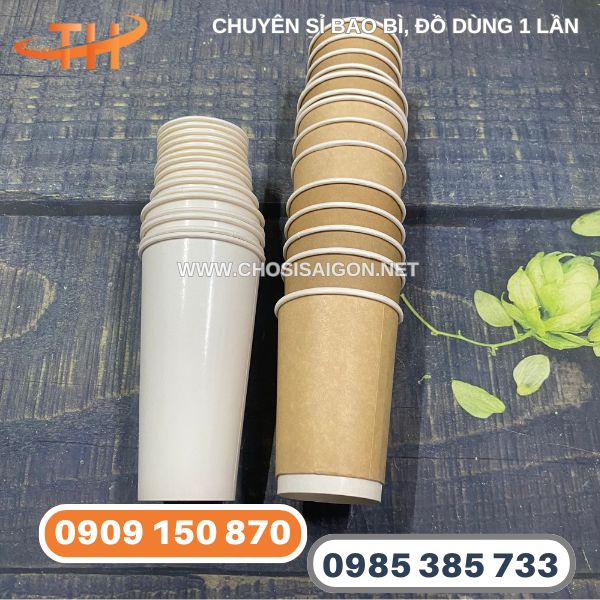 Ly giấy trắng trơn, kraft nâu giá sỉ