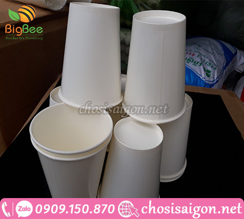 Ly giấy trắng trơn 2 lớp giá rẻ tại Tp.HCM