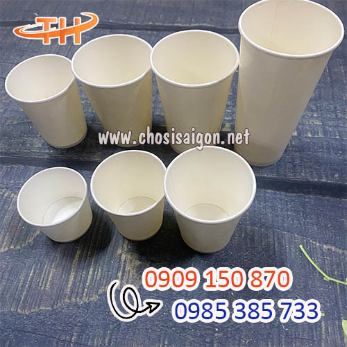 Ly giấy trắng trơn đa dạng dung tích giá sỉ rẻ