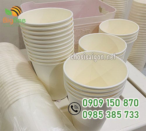 Ly giấy trắng dùng 1 lần sỉ lẻ giá rẻ tại TP.HCM