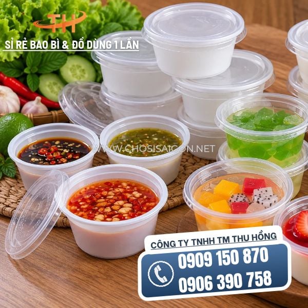 Ly nhựa PP 135ml đựng nước chấm, thạch, topping