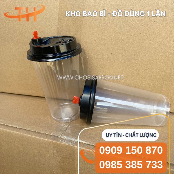 Ly nhựa 500ml nắp nút tim đựng nước ép, trà trái cây giá tốt
