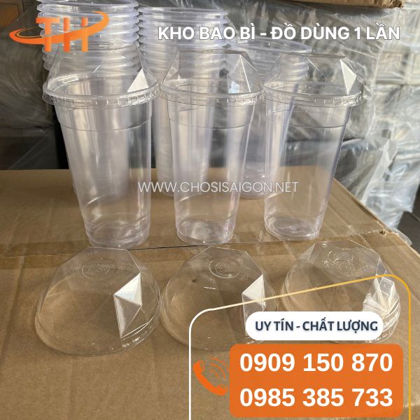 Ly nhựa 700ml nắp kim cương giá tốt