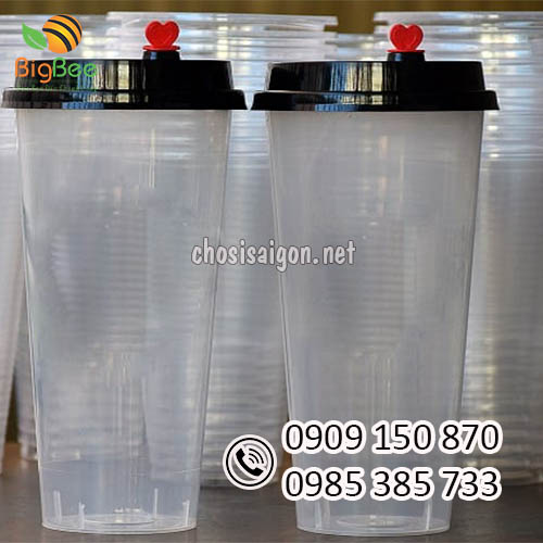 Ly nhựa cứng nắp nút tim 700ml uy tín, chất lượng