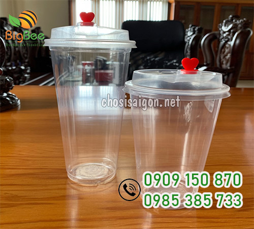 Ly nhựa nắp tim 500ml, 700ml giá tốt tại TP.HCM