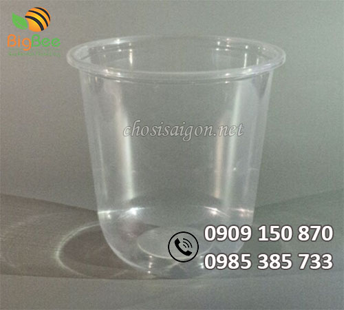 Ly nhựa đấy bầu đựng trà sữa