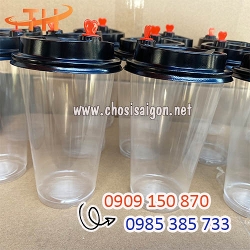 Ly nhựa nắp nút tim 500ml bỏ sỉ rẻ TP.HCM