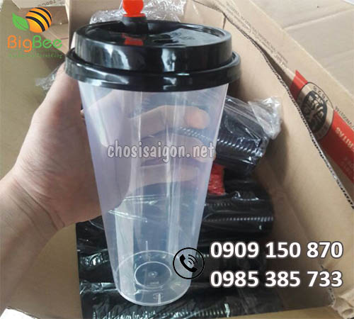 Ly nhựa nắp tim 700ml gián bán sỉ