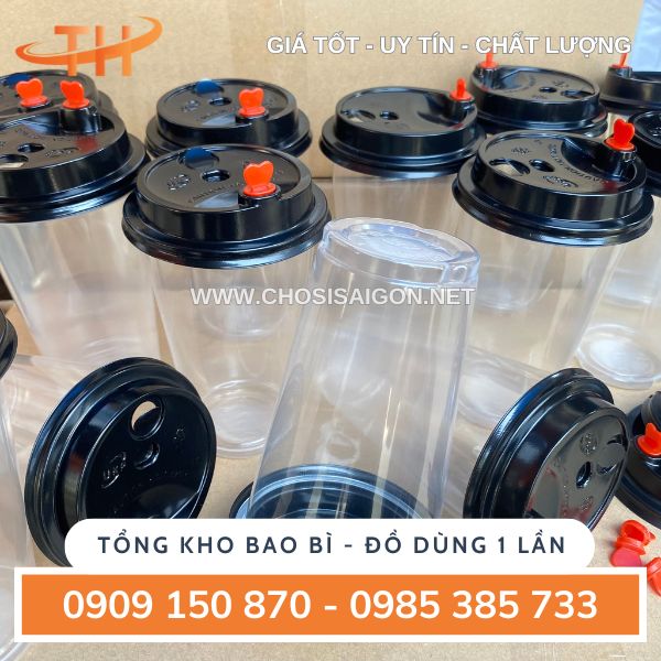 Ly nhựa pp cứng 500ml nắp tim đựng trà trái cây, nước ép