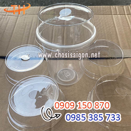 Ly nhựa 500ml nắp nhựa vuông sỉ rẻ