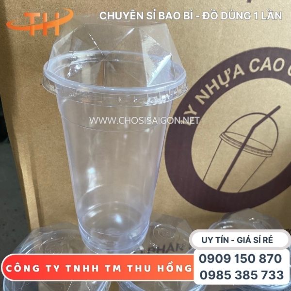 Ly nhựa nắp kim cương 700ml kho sỉ giá tốt