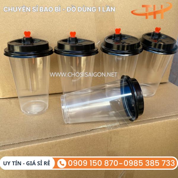 Ly nhựa nắp nút tim 500ml