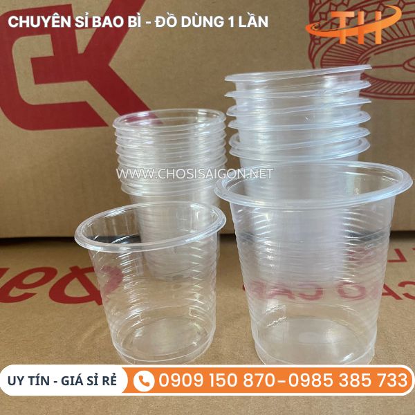 Ly nhựa PP sọc 140ml, 220ml uống nước 1 lần