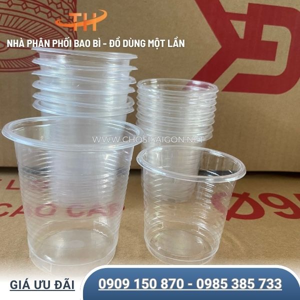 Ly nhựa sọc 140ml, 220ml uống nước, đựng rau câu, sữa chua