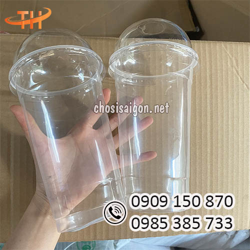 Sỉ rẻ nhất ly nhựa đáy bằng 700ml nắp cầu