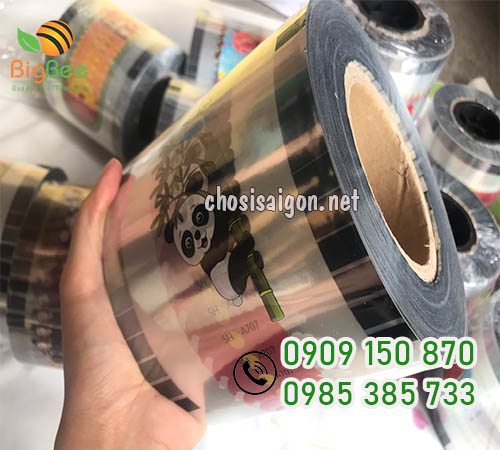Cuộn màng ép ly trà sữa in hình sẵn giá bán sỉ