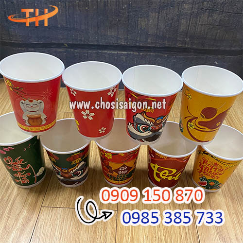 Mẫu ly giấy tết in hình sẵn giá sỉ rẻ