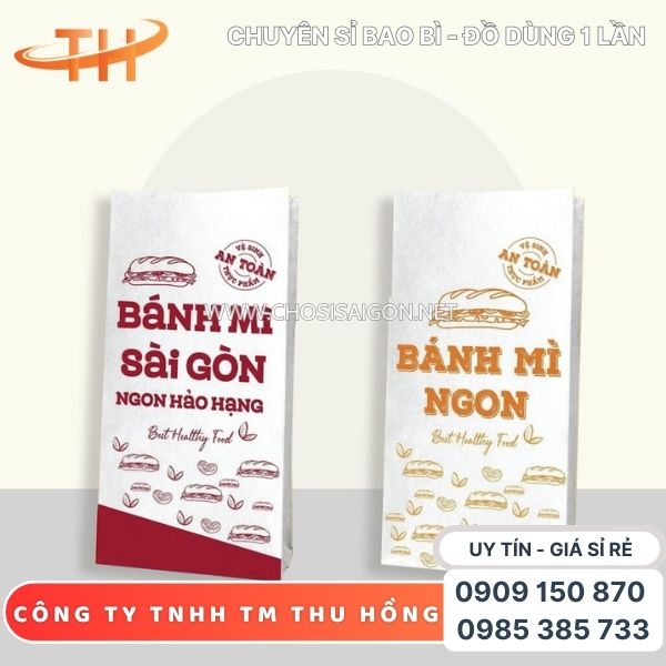 Túi giấy bánh mì in sẵn an toàn, thân thiện môi trường