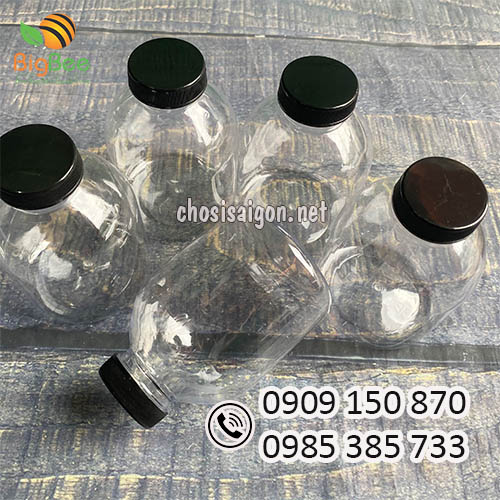 Chai nhựa 400ml tròn lùn miệng rộng dày, cứng cáp giá tốt nhất