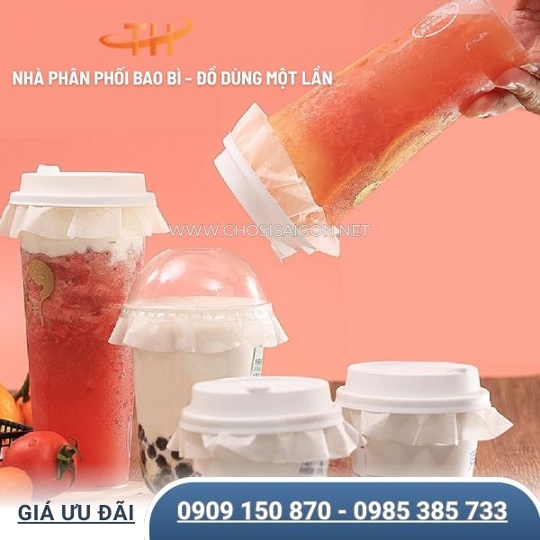 Giấy lót miệng ly trà sữa, thức uống take away