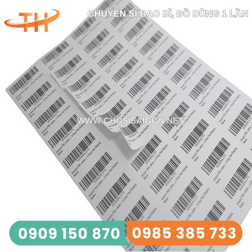 Giấy decal nhiệt in tem trà sữa, hàng hóa 4 tem/hàng