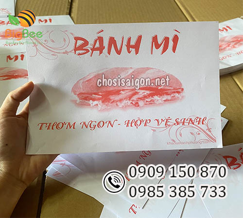 Giấy gói bánh mì in hình sẵn giá rẻ nhất mua tại TP.HCM