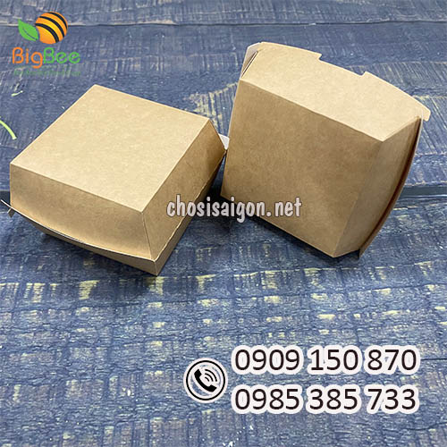 Hộp giấy kraft đựng bánh hamburger 500ml sỉ rẻ nhất