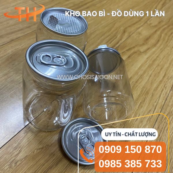 Lon nhựa PET an toàn, dùng 1 lần giá rẻ