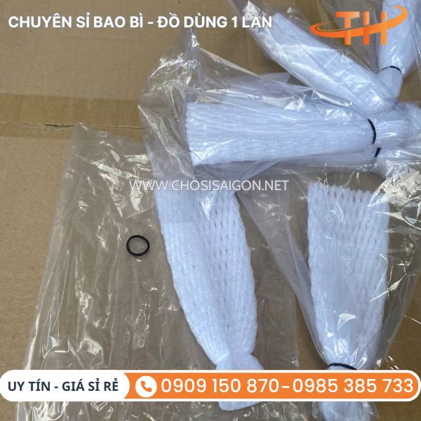 Lưới xốp bọc ổi lồng sẵn thun, túi nilon