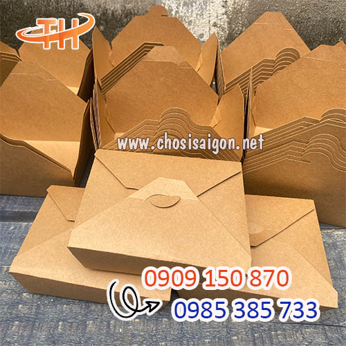 Hộp giấy kraft nắp gài an toàn giá rẻ HCM