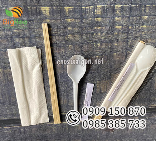 Muỗng, đũa, tăm, khăn giấy cho các cửa hàng, quán ăn giá rẻ