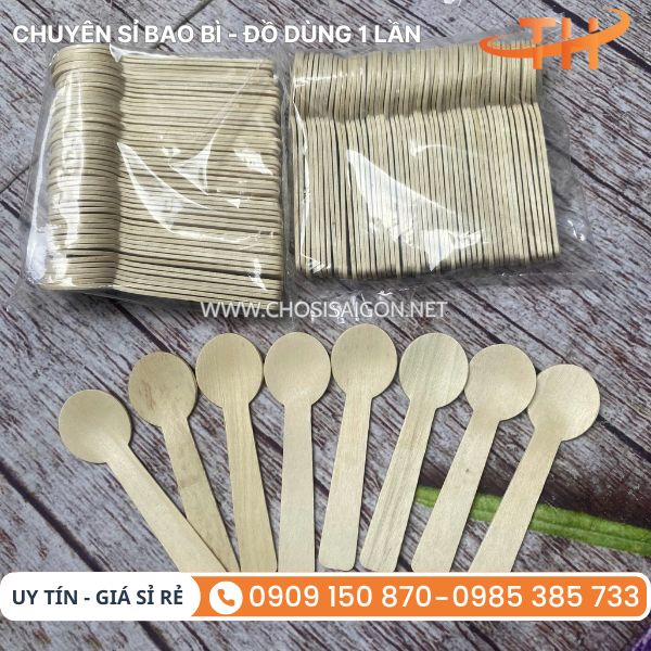 Muỗng gỗ 10.5cm cao cấp, an toàn