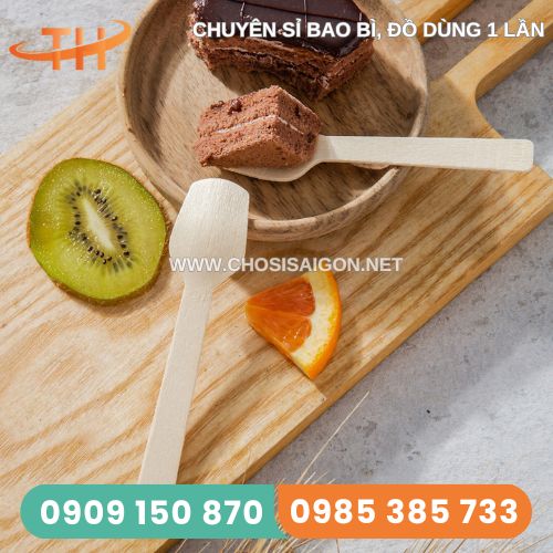 Muỗng gỗ ăn kem, sữa chua 10cm