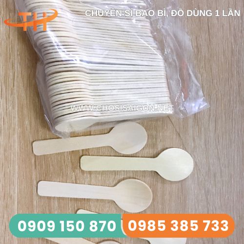 Muỗng gỗ 10cm dùng 1 lần