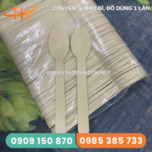 Muỗng gỗ 16cm an toàn, chính hãng