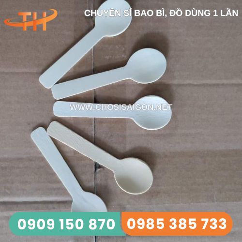 Muỗng gỗ dùng 1 lần 9.5cm
