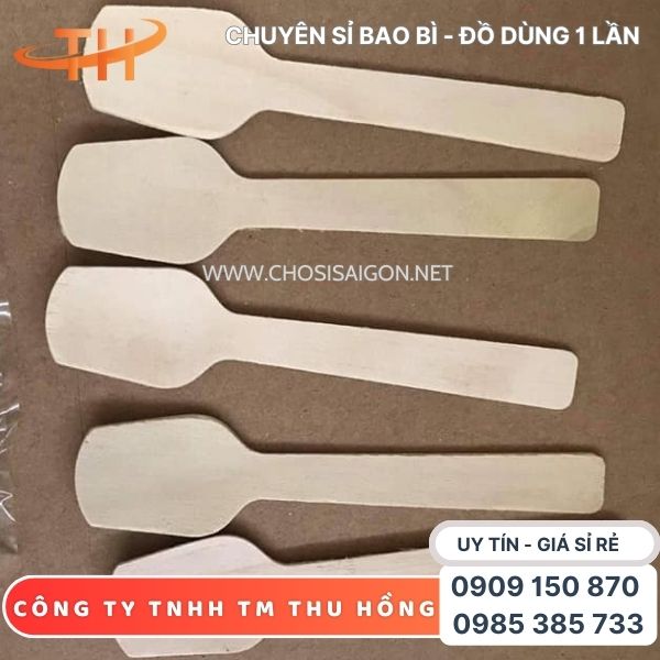 Muỗng gỗ 9cm dùng 1 lần giá rẻ, uy tín