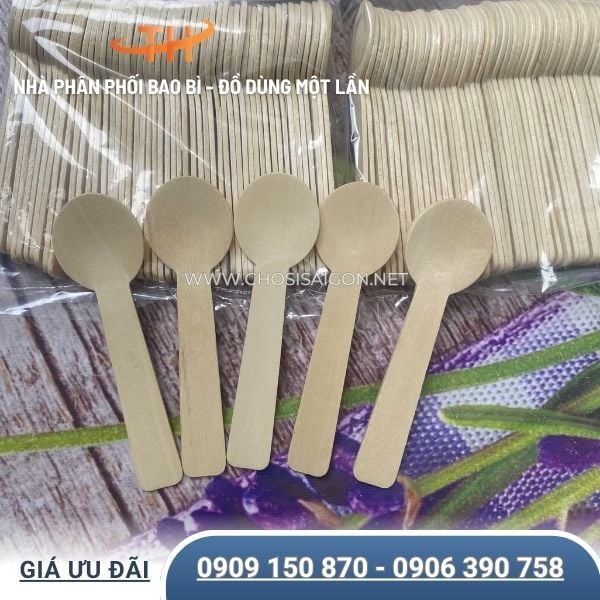 Muỗng gỗ chịu nhiệt tốt 10.5cm
