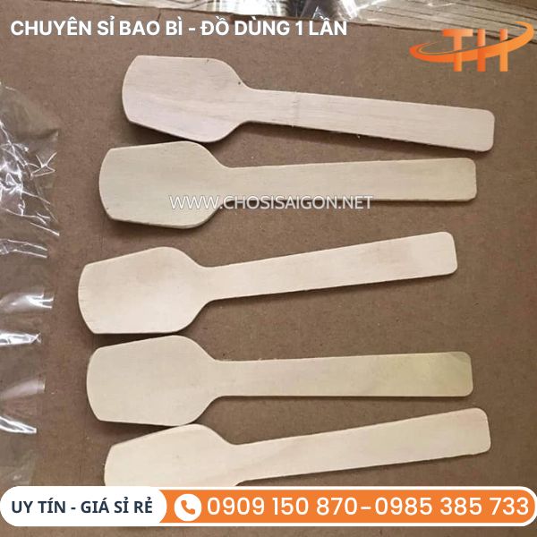 Muỗng gỗ ăn sữa chua an toàn, thân thiện môi trường