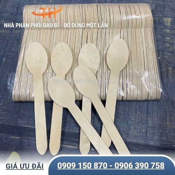Muỗng gỗ ăn cơm, chè, sinh tố