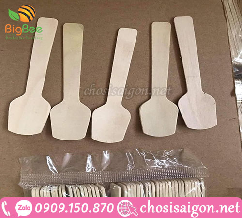 giá sỉ rẻ muỗng gỗ ăn kem dùng 1 lần