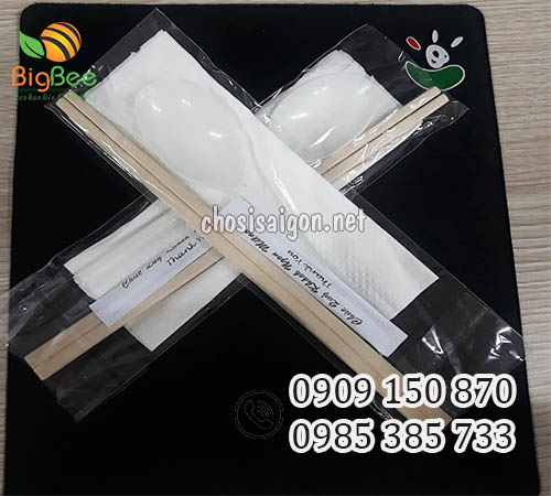 Combo muỗng, đũa, tăm, khăn giấy giá sỉ rẻ nhất