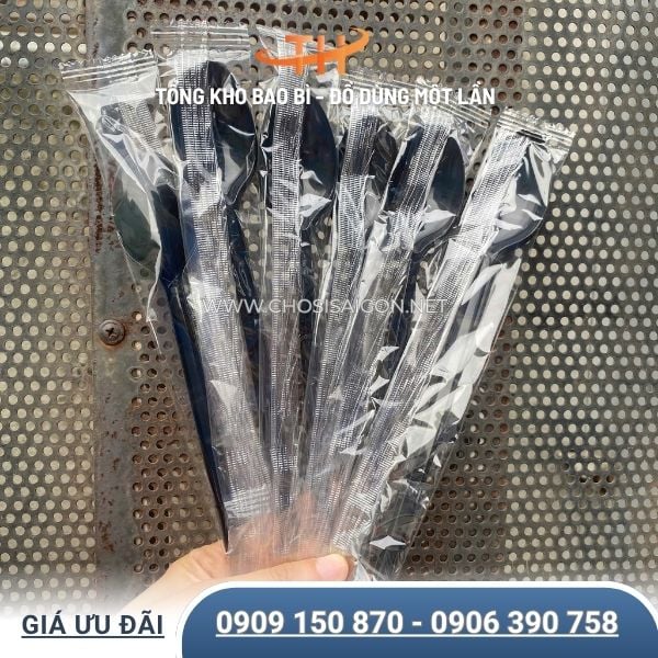 Muỗng nhựa bọc màng an toàn vệ sinh