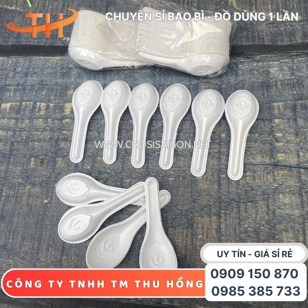 Muỗng canh, cơm nhựa cán ngắn giá sỉ rẻ