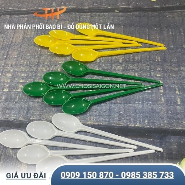 Muỗng nhựa trà sữa 20cm đủ màu