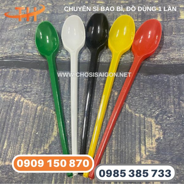 Muỗng nhựa trà sữa đủ màu giá xưởng sỉ rẻ