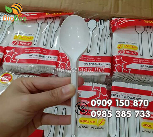 Gía sỉ rẻ muỗng nhựa trắng