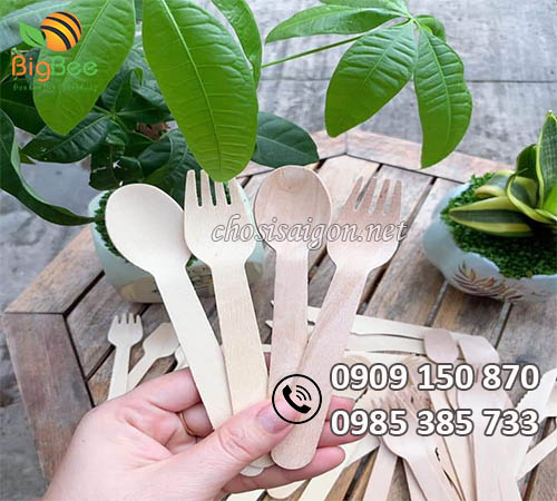 Muỗng nĩa bằng gỗ giá rẻ thân thiện với môi trường