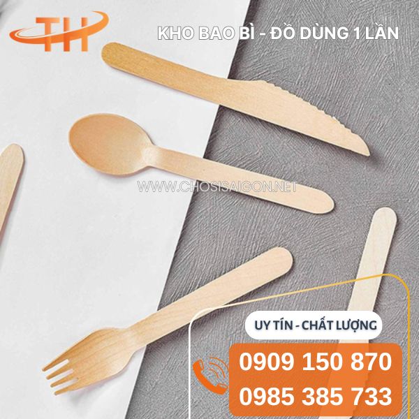 Muỗng, nĩa, dao bằng gỗ thân thiện môi trường giá tốt